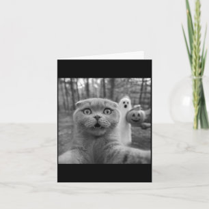 Carte chat Scottish fold selfie fantôme demandeur de fri