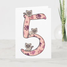 Chat siamois cinquième anniversaire pour les enfan
