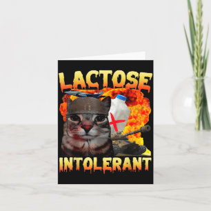 Carte Chat Silly Intolérant au Lactose Citation Drôle Ch