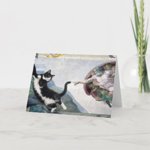 Carte Chat smoking Touchant la Patte Divine