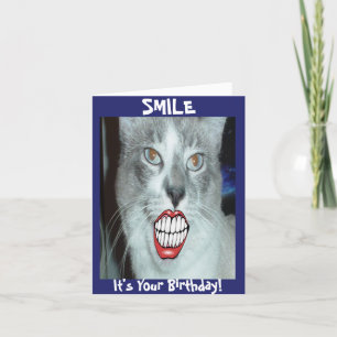 Carte Chat souriant Anniversaire