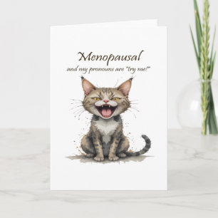 Carte Chat Stressé et En Colère de la Ménopause
