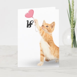 Carte chat tabby 18e anniversaire