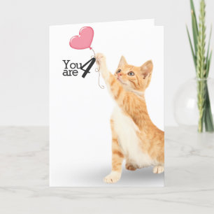 Carte chat tabby de 4ème anniversaire