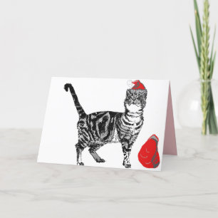 Carte Chat Tabby Père Noël Packs de Noël
