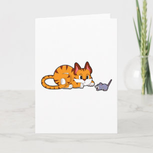 Carte Chat tigre avec Souris