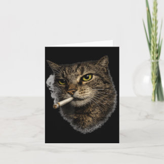 Carte Chat Vintage Fumant Design Amusant Pour Les Amateu