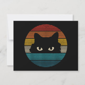 Carte Chat Vintage Retro Funny Cadeau
