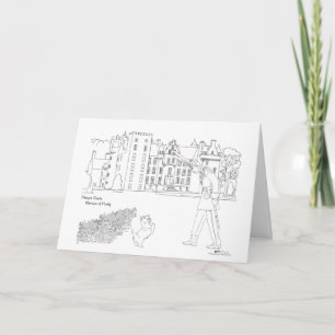 Carte Château d'Aboyne Archer et Chien Scottie