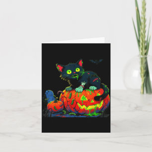 Carte Chaton Halloween Citrouille Chat Noir