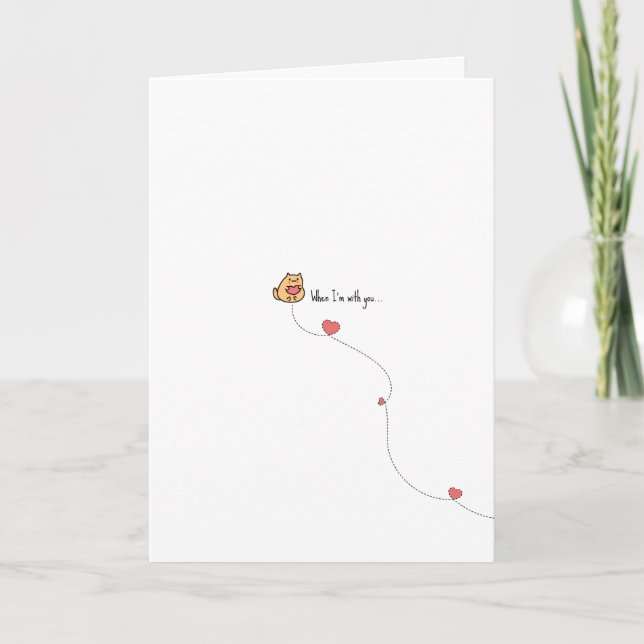 Carte Chaton Mignon Pun Saint-Valentin (Devant)