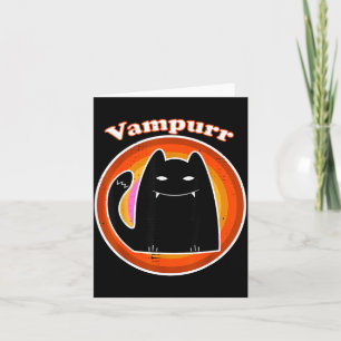 Carte Chaton Vampire de Halloween en noir Dracula Vampur