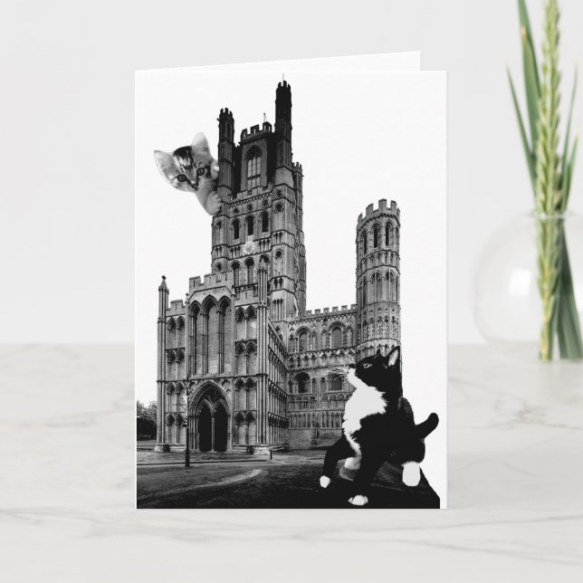Carte Chatons jouant sur la cathédrale d'Ely (Devant)