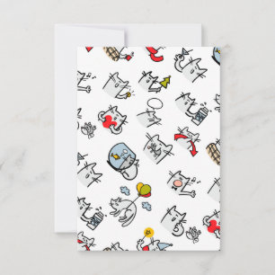 Carte Chats amusants, lait et magie.