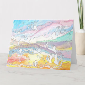 Carte Chats anges dans le ciel, perte de l'animal