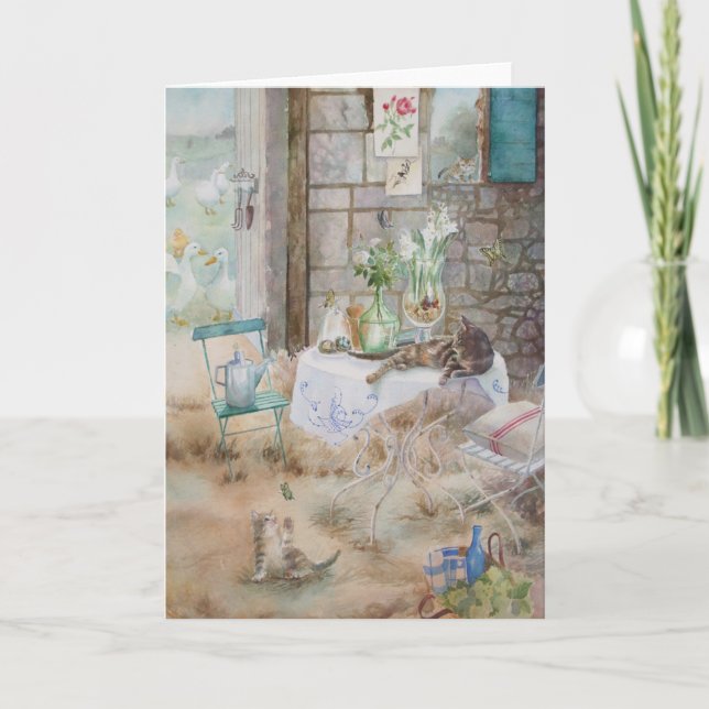 Carte Chats aquarelles dans la peinture agricole (Devant)