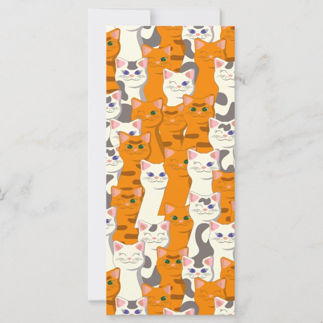 Carte Chats blancs et gingembre motif yeux verts yeux bl (Devant)