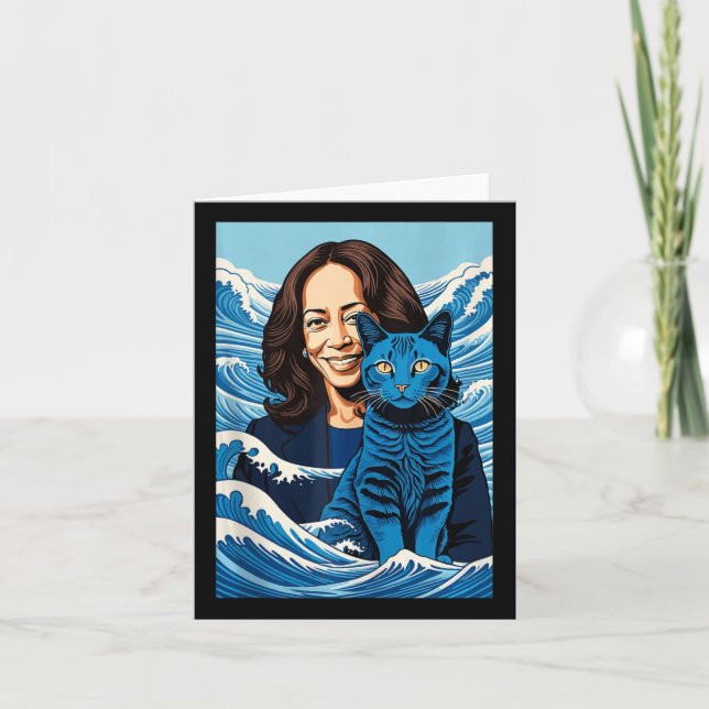 Carte Chats Bleus Vague Pour Kamala Funny Kamala Harris  (Devant)