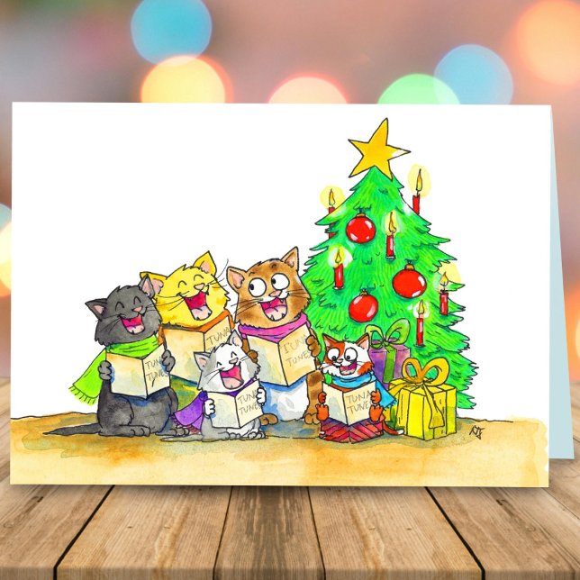 Carte Chats chantant Noël  (Créateur téléchargé)