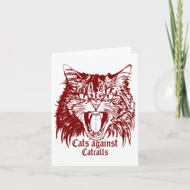 Carte Chats contre les catcall Sticker rouge (Devant)