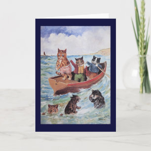 Carte Chats de natation de Louis Wain