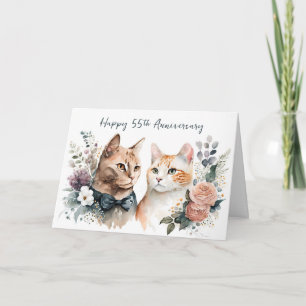 Carte Chats du 55e anniversaire