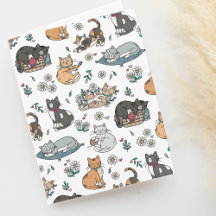 Chats et fleurs douillets Motif vierge