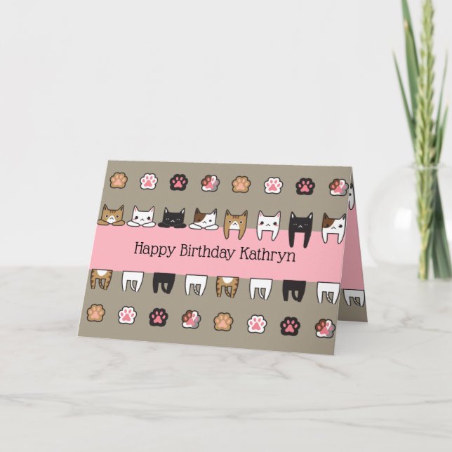 Carte Chats Kitty Personnalisés (Devant)