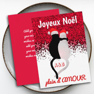 Carte Chats mignons amoureux dessin animé français