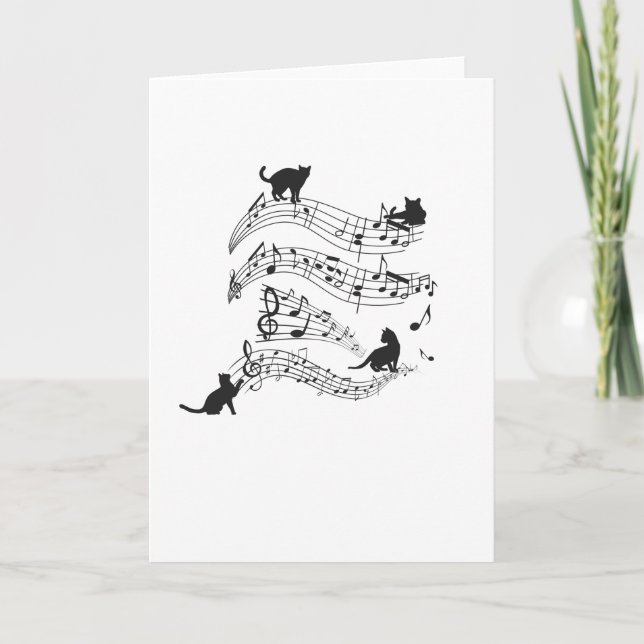 Carte Chats Musique Partition Notes musicales Kitten Fun (Devant)