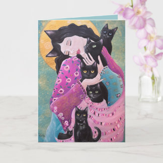 Carte Chats noirs Art fantaisiste