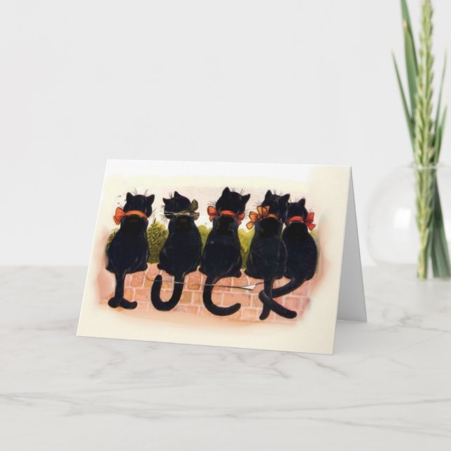 Carte chats noirs - bonne chance (Devant)
