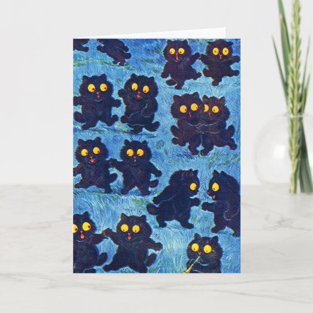 Carte Chats noirs dansant au clair de lune, Louis Wain (Devant)