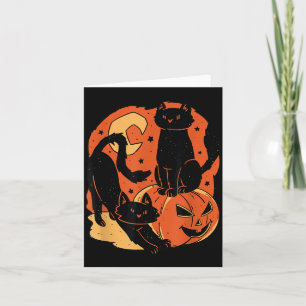Carte Chats noirs et citrouille effrayants d'Halloween v