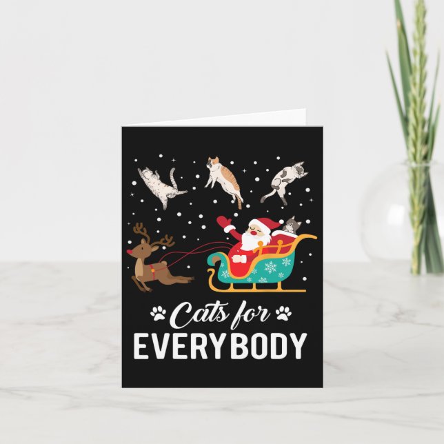 Carte Chats pour tout le monde Noël Chat Funny Noël Père (Devant)