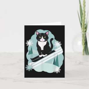 Carte Chats Tuxedo Et Ventilateurs De Ski Hiver De Neige