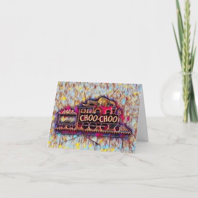 Carte Chattanooga Choo Choo Peinture à l'huile de néon (Devant)