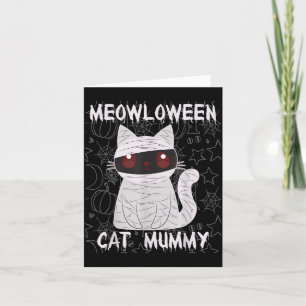 Carte Chatte Noire Momie Halloween