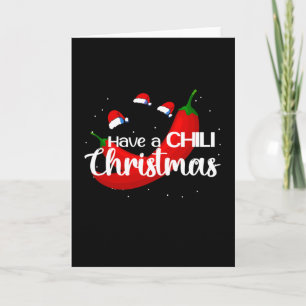 Carte Chaud Chili Pepper Design de Noël, Unisex