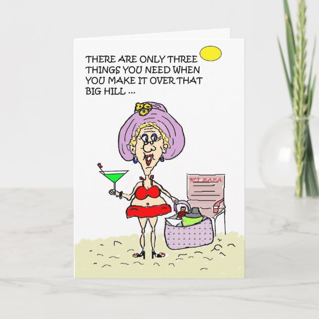Carte Chaud Mama sur la Hill Martini Beach Card (Devant)