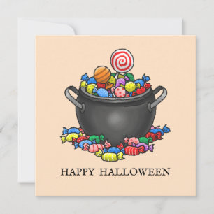 Carte Chaudière de bonbons Trick or Treat