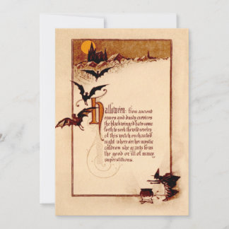 Carte Chaudière de sorcière Chauve-souris Pleine lune