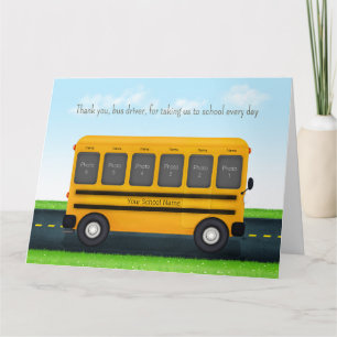 Carte Chauffeur de Bus Merci Bus Scolaire Personnalisé 1