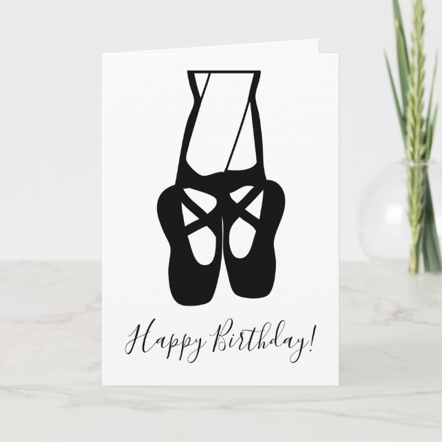 Carte Chaussons Belle Danse De Ballet Anniversaire (Devant)