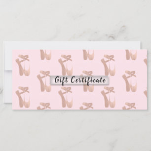 Carte Chaussons de Ballet Rose Ballerina Certificat cade