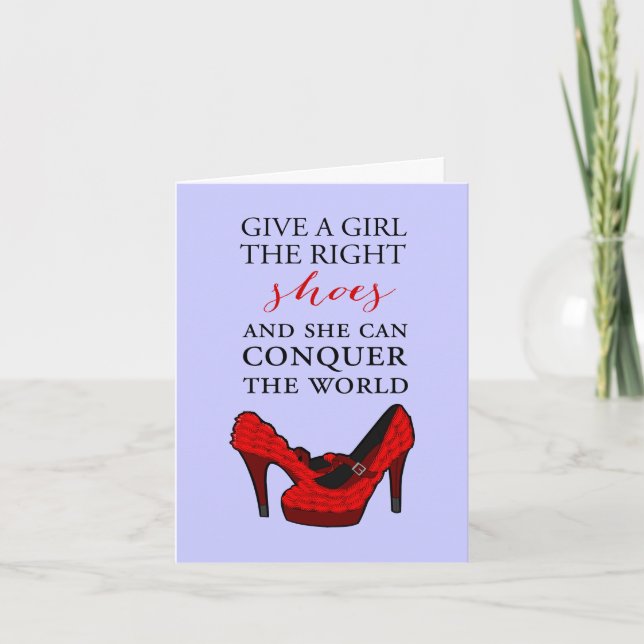 Carte Chaussure-amateur, Donnez à une fille les bonnes c (Devant)