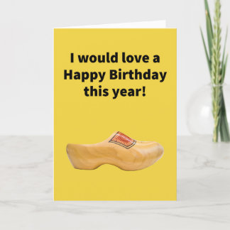 Carte Chaussure en bois - Joyeux anniversaire