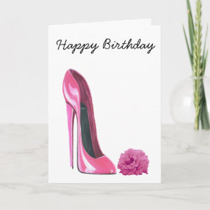 Carte Chaussure Stiletto Rose et Rose Art