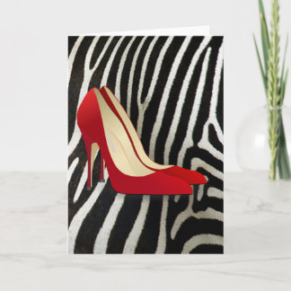 Carte chaussures à talon rouge