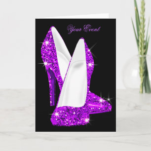 Carte Chaussures à talons hauts en paillettes violettes 